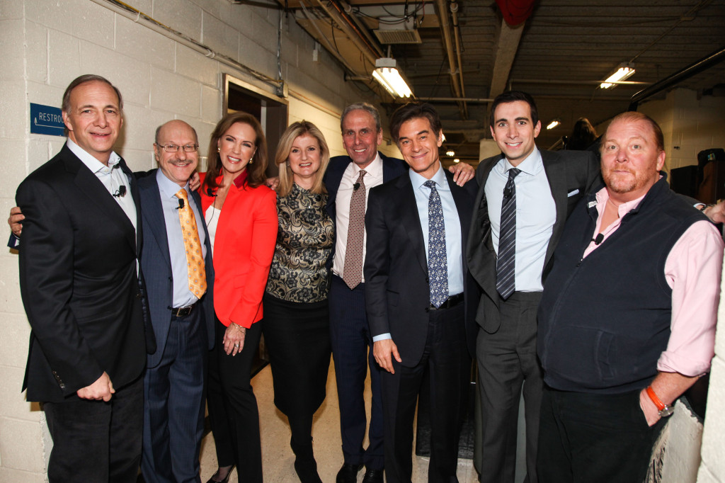 Ray Dalio, Norman E. Rosenthal, M.D., Dr. Pam Peeke, Arianna Huffington, Bob Roth, Dr. Mehemet Oz, Andrew Ross Sorkin, Mario Batali